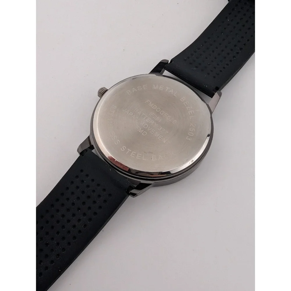 George Watch Men 40mm‎ Case Black Silicone Band- New Battery